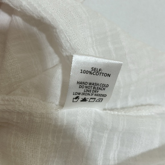 LALAVON  WOMENS LACE UP TUNIC TOP SHORT SLEEVE WHITE LIGHTWEIGHT SIZE LARGE - Picture 9 of 11